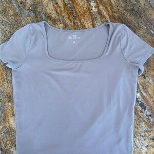 Hollister Women's Light Gray Short Sleeve Top